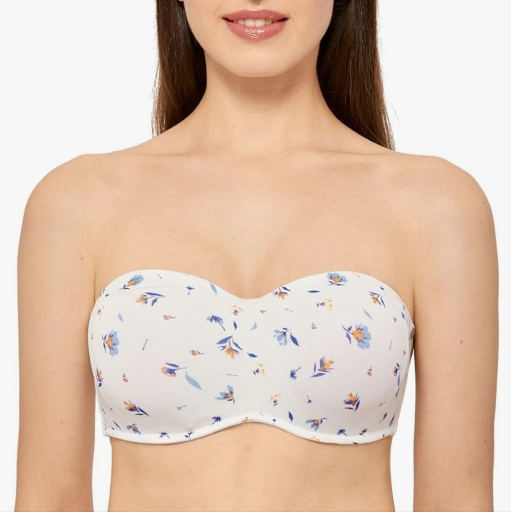 Delimira Strapless Floral Bra 32F